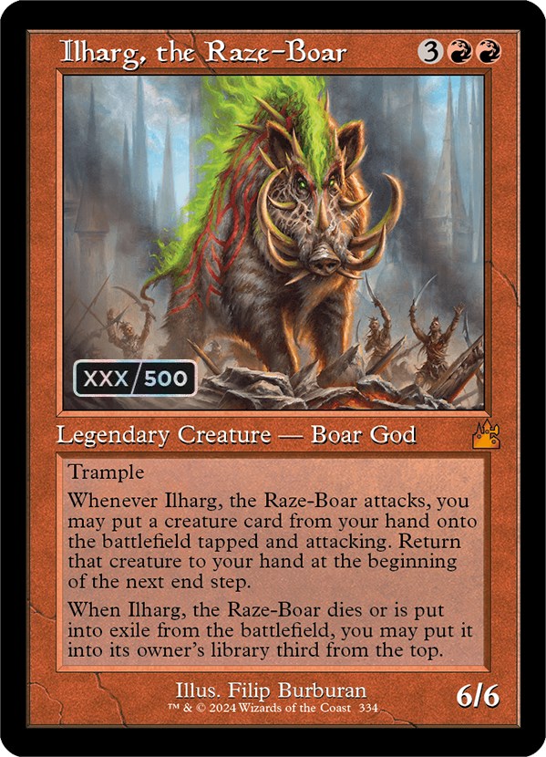 Ilharg, the Raze-Boar (Retro) (Serialized) [Ravnica Remastered] | Galaxy Games LLC