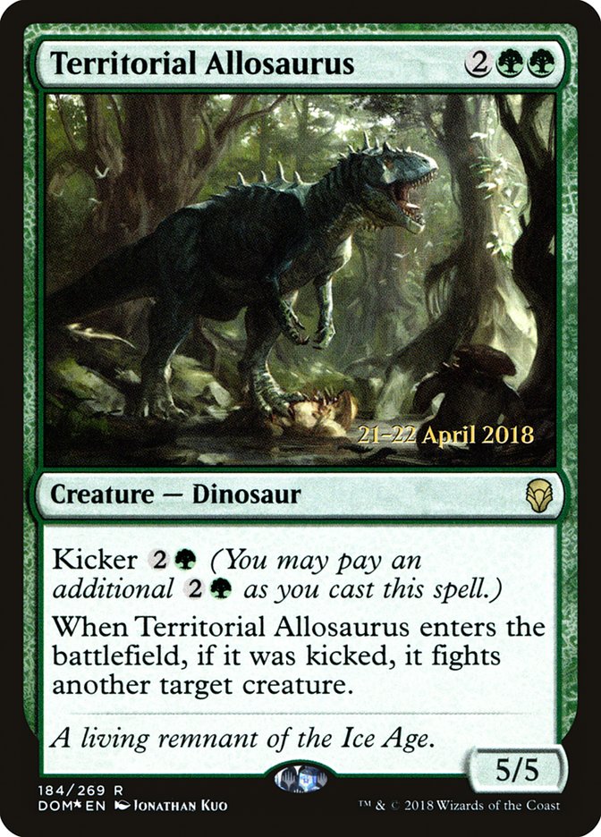 Territorial Allosaurus [Dominaria Prerelease Promos] | Galaxy Games LLC