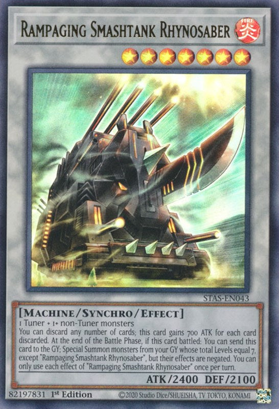 Rampaging Smashtank Rhynosaber [STAS-EN043] Ultra Rare | Galaxy Games LLC