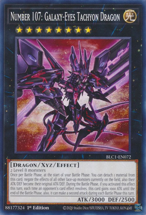 Number 107: Galaxy-Eyes Tachyon Dragon [BLC1-EN072] Common | Galaxy Games LLC