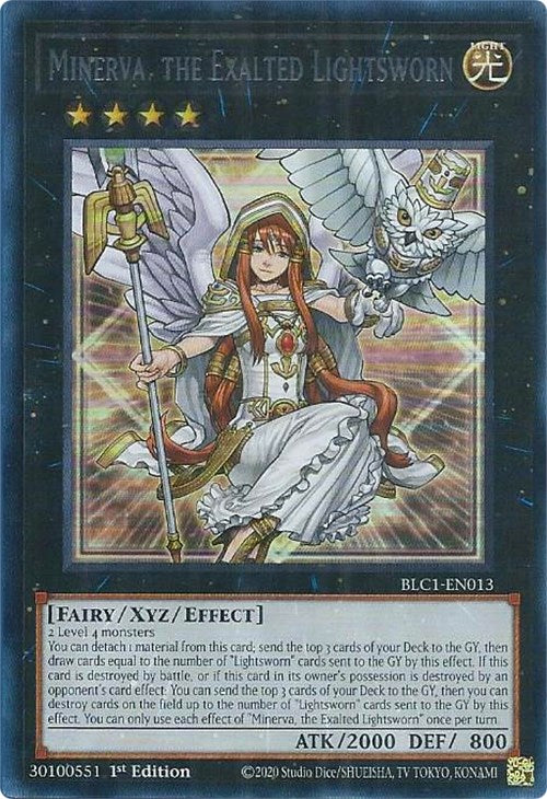 Minerva, the Exalted Lightsworn (Silver) [BLC1-EN013] Ultra Rare | Galaxy Games LLC
