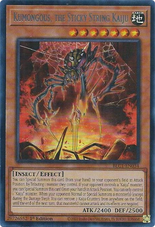 Kumongous, the Sticky String Kaiju (Silver) [BLC1-EN034] Ultra Rare | Galaxy Games LLC