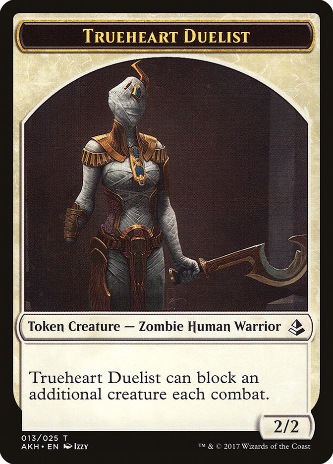 Zombie // Trueheart Duelist Double-sided Token [Amonkhet Tokens] | Galaxy Games LLC