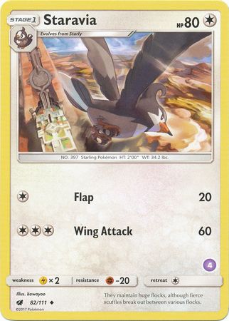 Staravia (82/111) (Deck Exclusive #4) [Sun & Moon: Trainer Kit - Alolan Sandslash] | Galaxy Games LLC