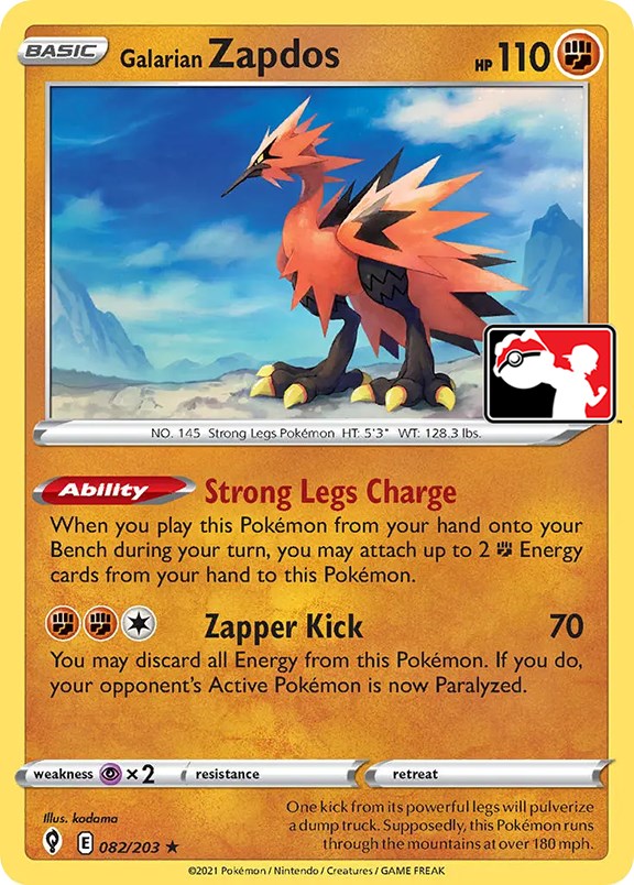 Galarian Zapdos (082/203) [Prize Pack Series One] | Galaxy Games LLC