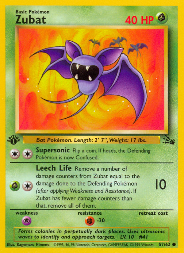 Zubat (57/62) [Fossil 1st Edition] | Galaxy Games LLC