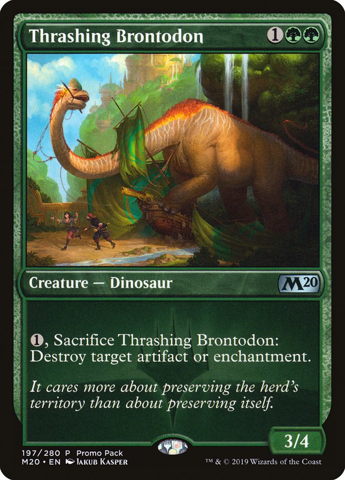 Thrashing Brontodon (Promo Pack) [Core Set 2020 Promos] | Galaxy Games LLC