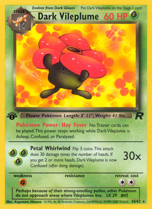 Dark Vileplume (30/82) [Team Rocket 1st Edition] | Galaxy Games LLC