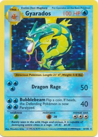 Gyarados (6/102) [Base Set Shadowless Unlimited] | Galaxy Games LLC