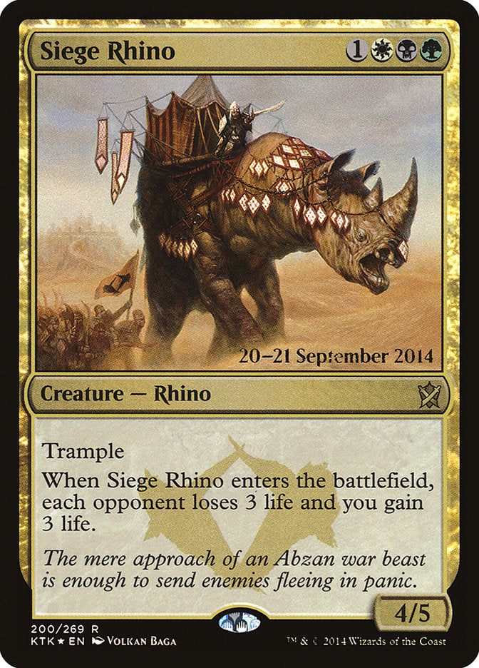 Siege Rhino [Khans of Tarkir Prerelease Promos] | Galaxy Games LLC