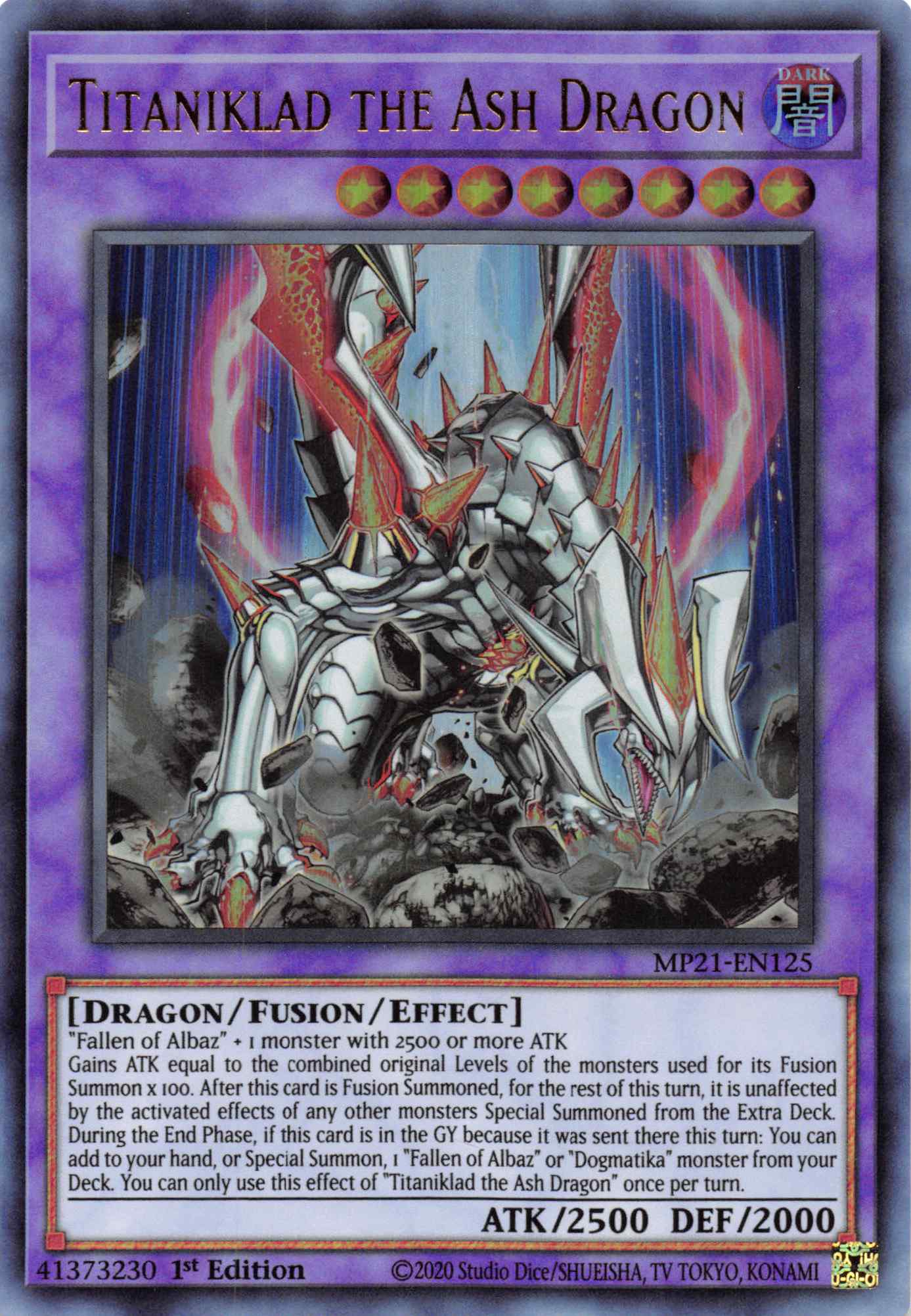 Titaniklad the Ash Dragon [MP21-EN125] Ultra Rare | Galaxy Games LLC