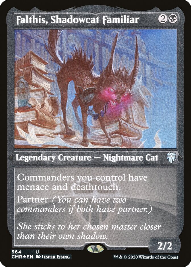 Falthis, Shadowcat Familiar (Etched) [Commander Legends] | Galaxy Games LLC