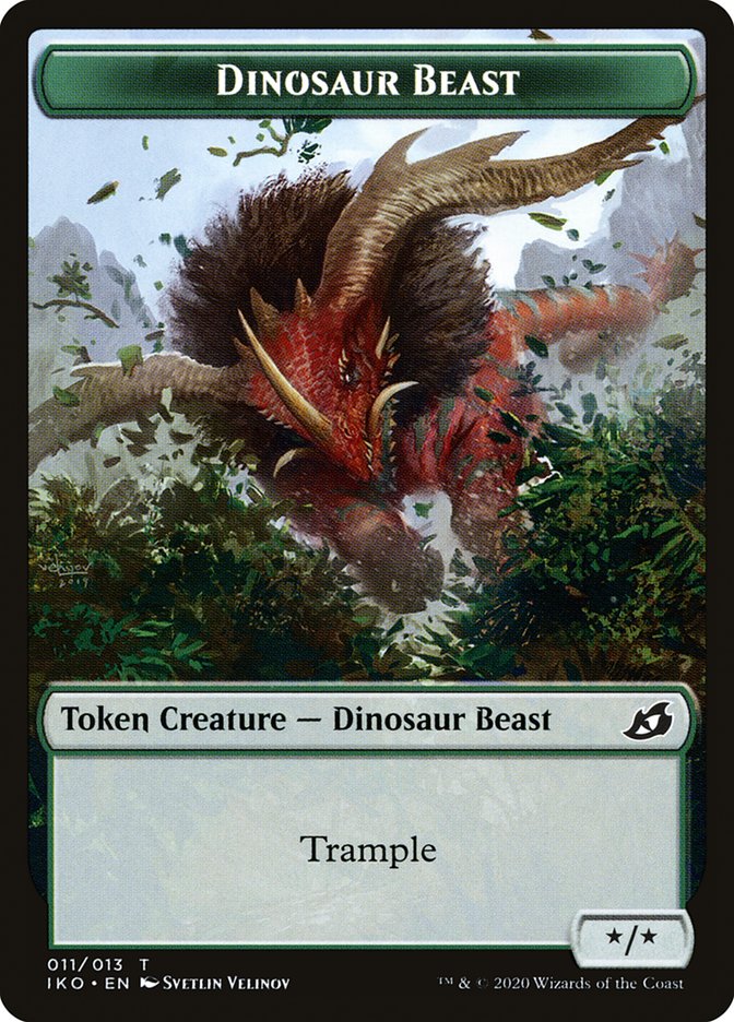 Dinosaur Beast Token [Ikoria: Lair of Behemoths Tokens] | Galaxy Games LLC