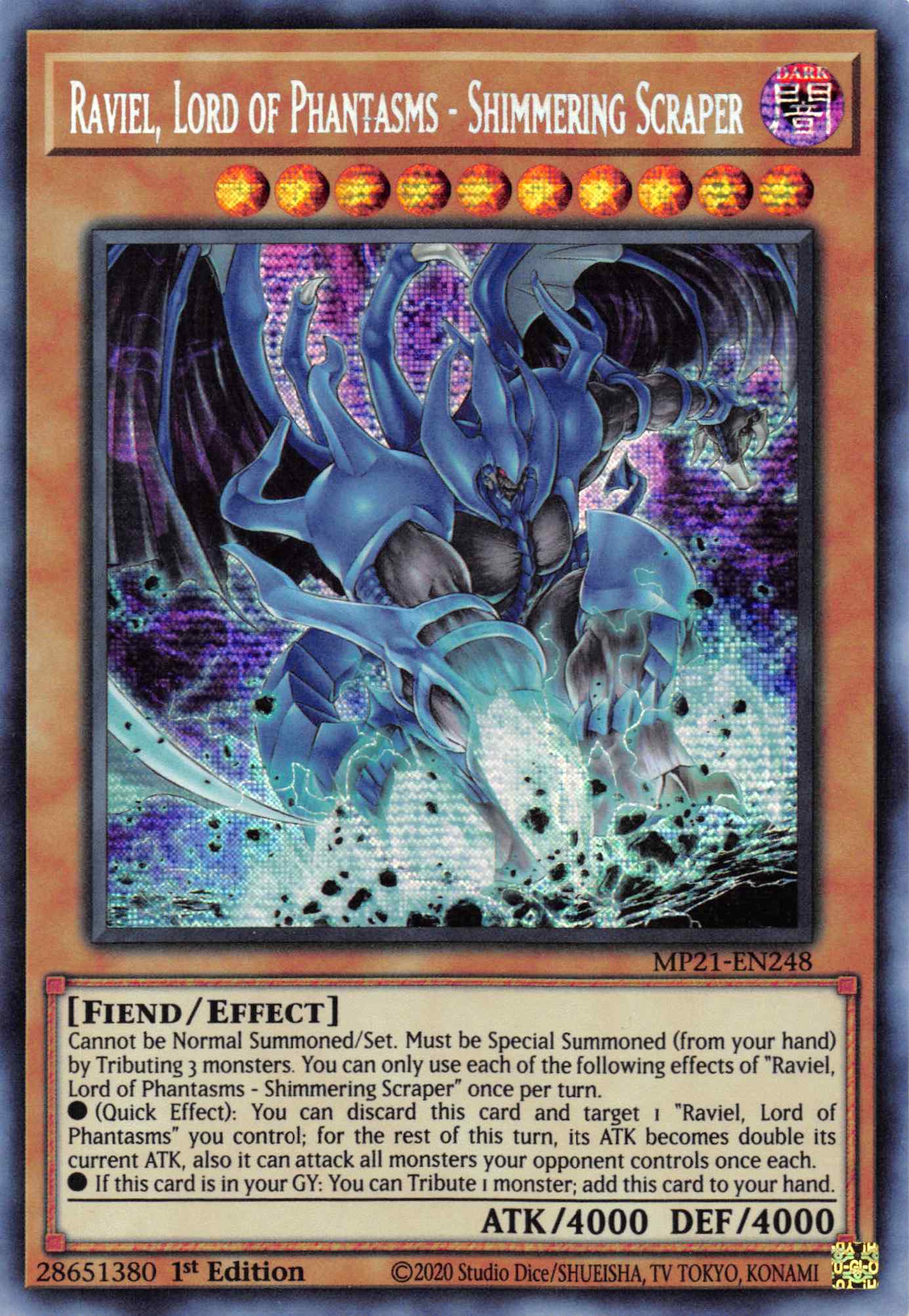 Raviel, Lord of Phantasms - Shimmering Scraper [MP21-EN248] Prismatic Secret Rare | Galaxy Games LLC