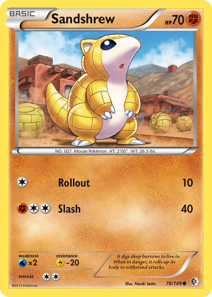 Sandshrew (78/149) [Black & White: Boundaries Crossed] | Galaxy Games LLC