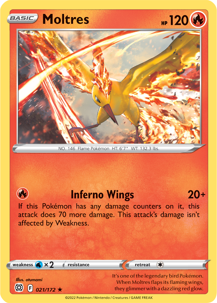 Moltres (021/172) (Theme Deck Exclusive) [Sword & Shield: Brilliant Stars] | Galaxy Games LLC