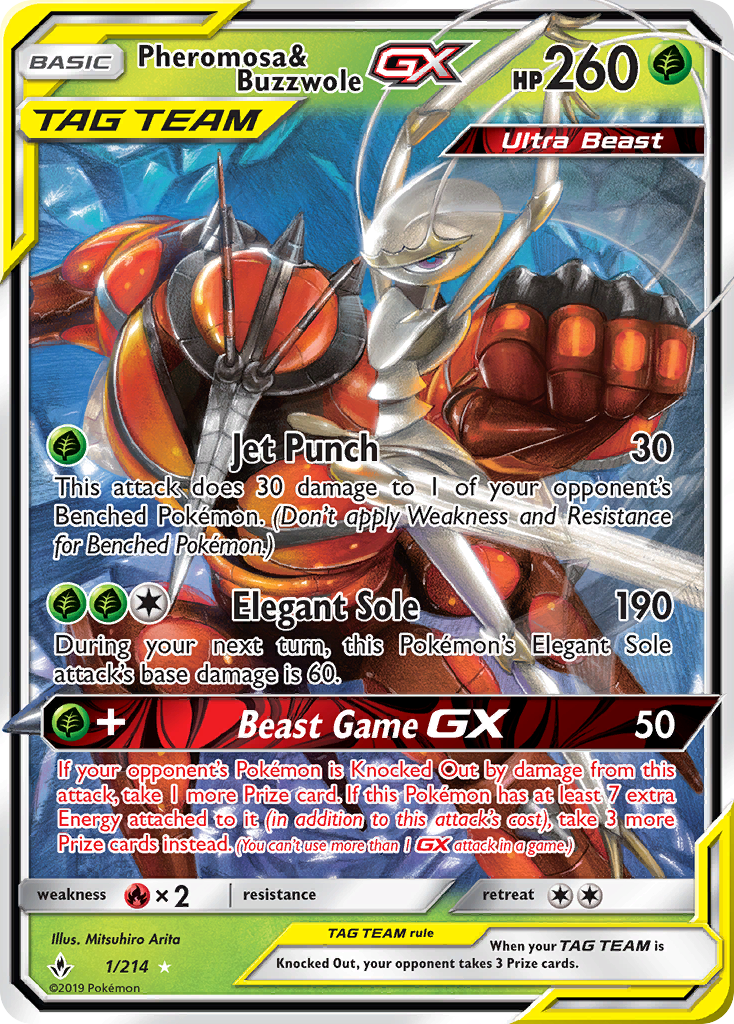 Pheromosa & Buzzwole GX (1/214) [Sun & Moon: Unbroken Bonds] | Galaxy Games LLC