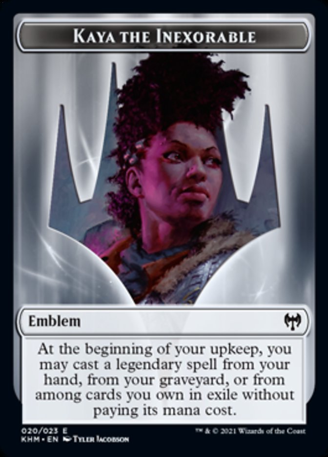 Kaya the Inexorable Emblem [Kaldheim Tokens] | Galaxy Games LLC