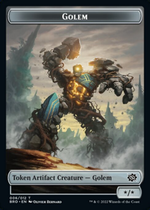 Powerstone // Golem Double-Sided Token [The Brothers' War Tokens] | Galaxy Games LLC