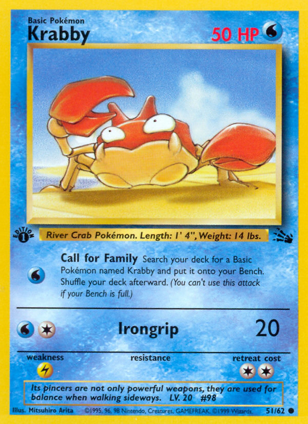 Krabby (51/62) [Fossil 1st Edition] | Galaxy Games LLC