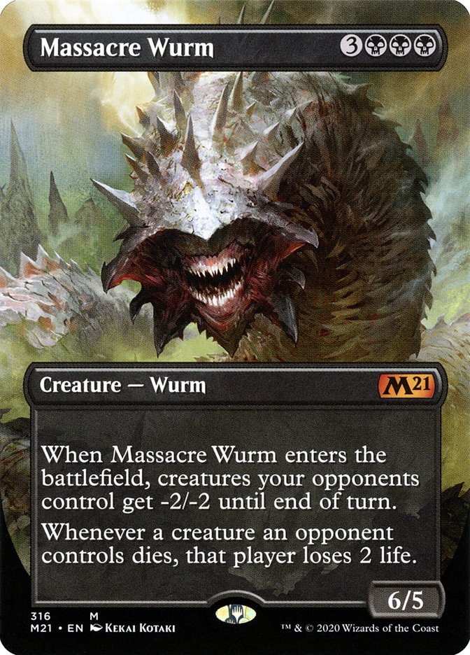 Massacre Wurm (Borderless Alternate Art) [Core Set 2021] | Galaxy Games LLC