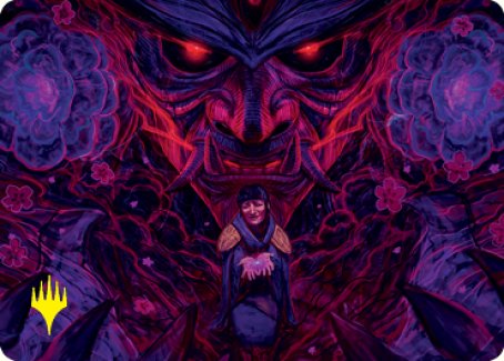 Reckoner Shakedown Art Card (Gold-Stamped Signature) [Kamigawa: Neon Dynasty Art Series] | Galaxy Games LLC