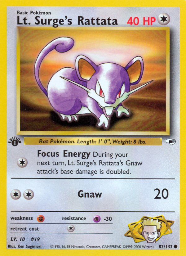 Lt. Surge's Rattata (82/132) [Gym Heroes 1st Edition] | Galaxy Games LLC