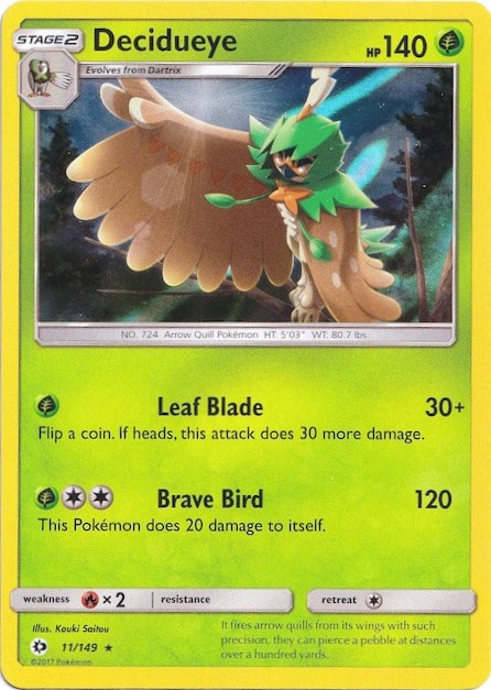 Decidueye (11/149) (Water Web Holo) [Sun & Moon: Base Set] | Galaxy Games LLC