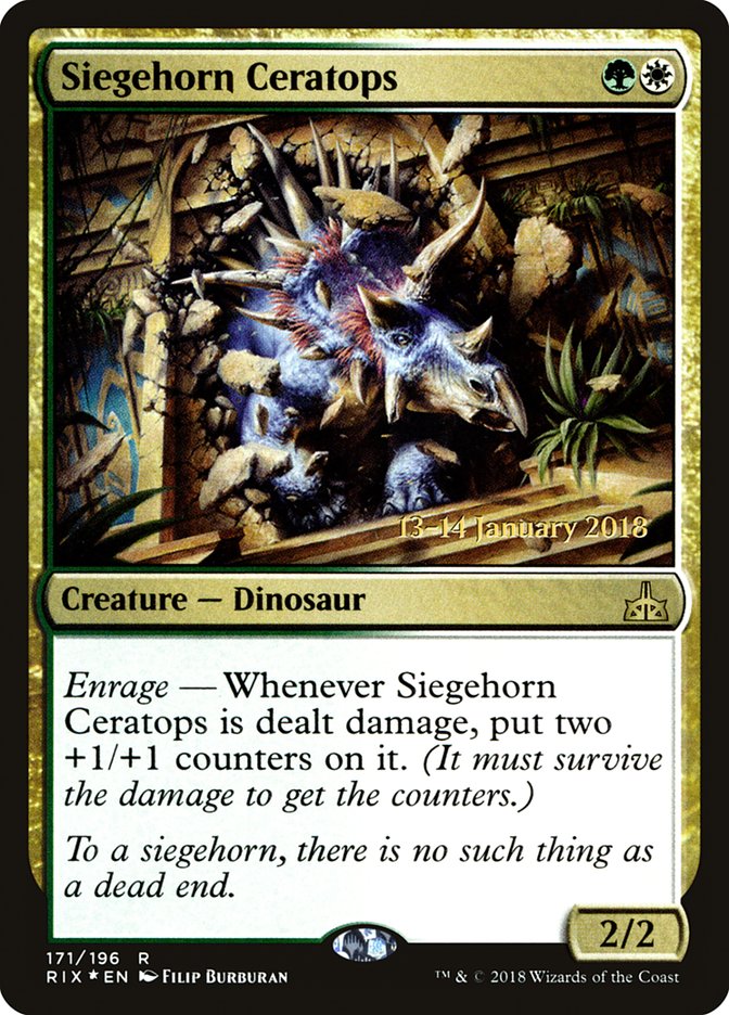 Siegehorn Ceratops [Rivals of Ixalan Prerelease Promos] | Galaxy Games LLC