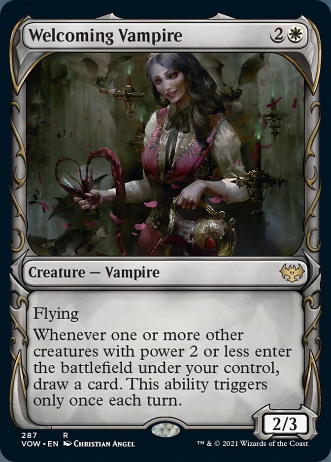 Welcoming Vampire (Showcase Fang Frame) [Innistrad: Crimson Vow] | Galaxy Games LLC
