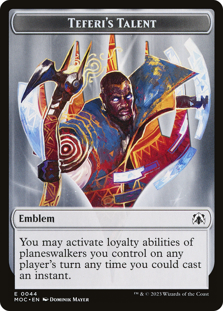 First Mate Ragavan // Teferi's Talent Emblem Double-Sided Token [March of the Machine Commander Tokens] | Galaxy Games LLC