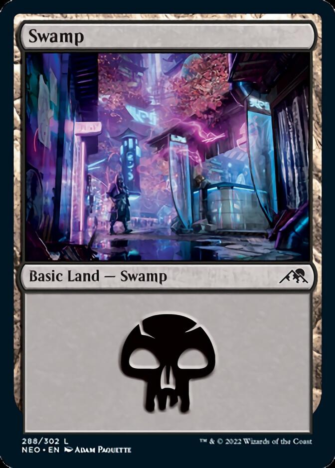 Swamp (288) [Kamigawa: Neon Dynasty] | Galaxy Games LLC