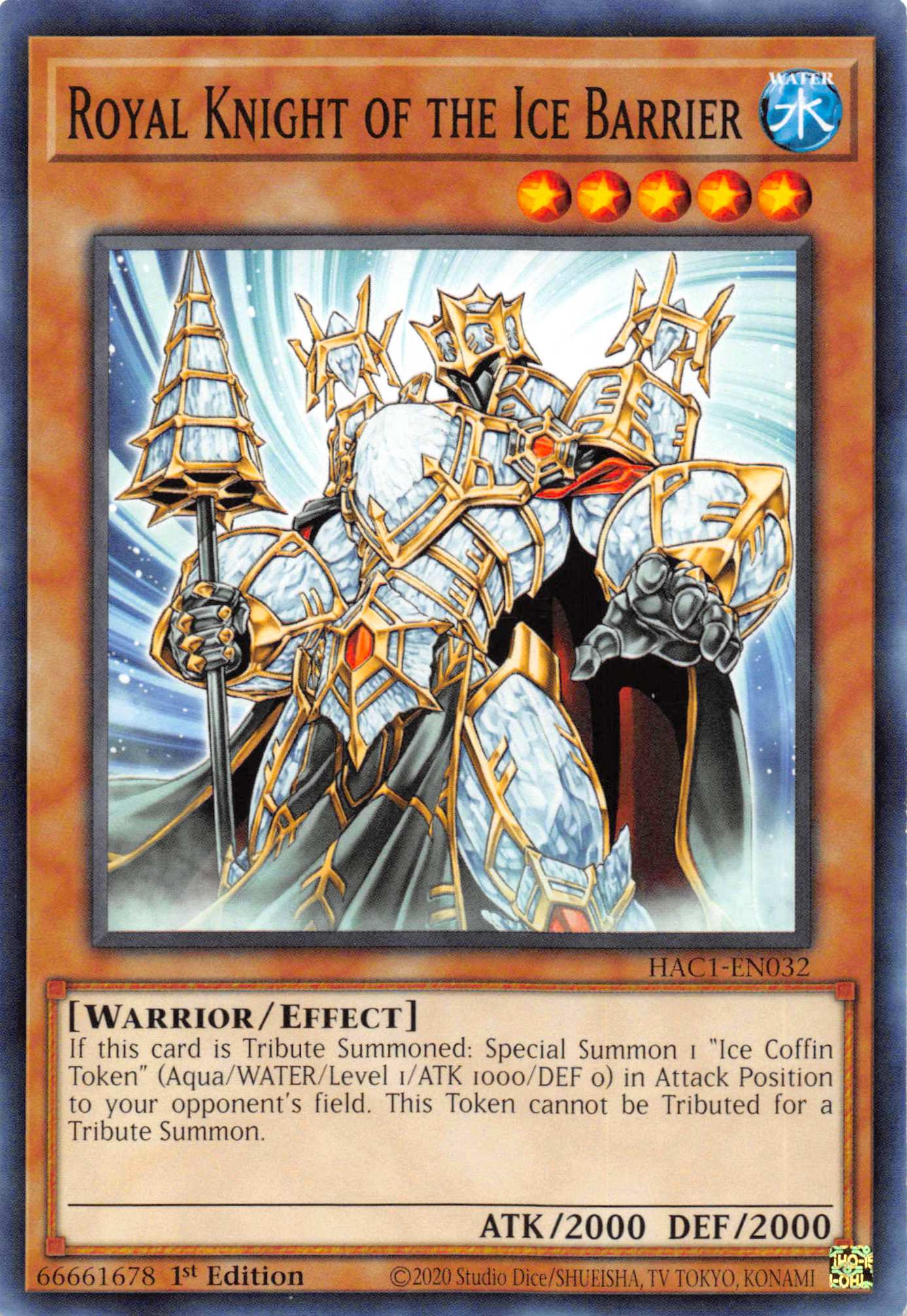 Royal Knight of the Ice Barrier [HAC1-EN032] Common | Galaxy Games LLC