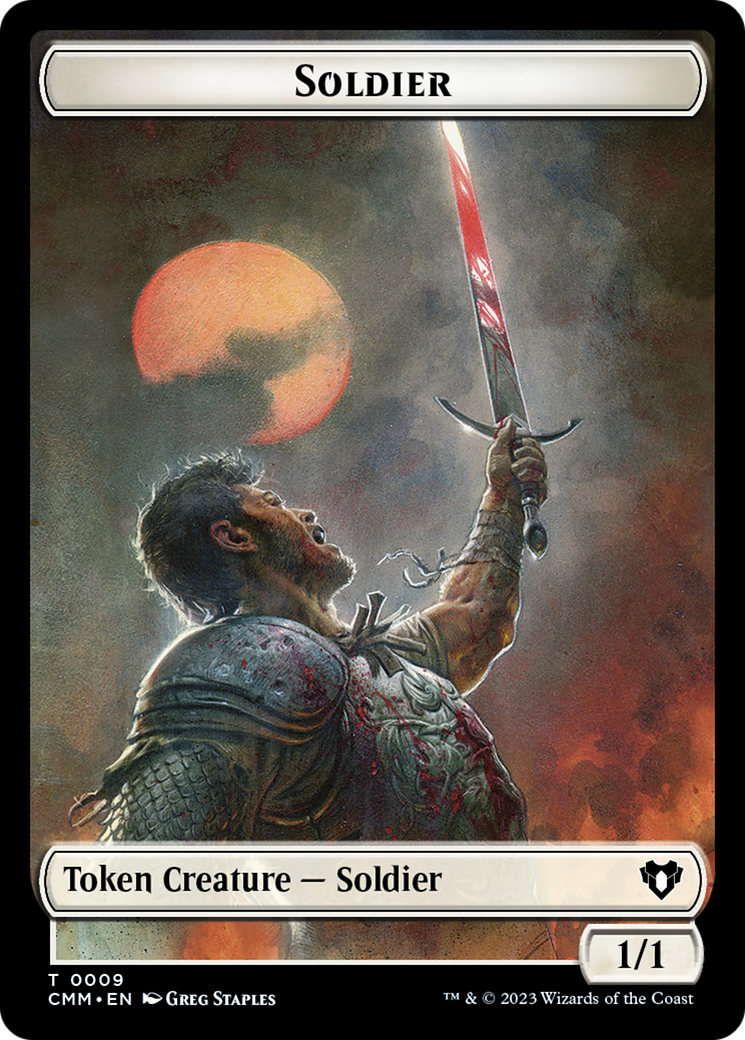 Copy (54) // Human Soldier Double-Sided Token [Commander Masters Tokens] | Galaxy Games LLC