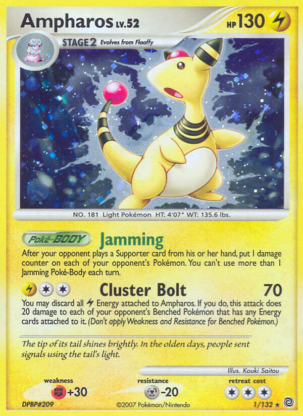 Ampharos (1/132) (Theme Deck Exclusive) [Diamond & Pearl: Secret Wonders] | Galaxy Games LLC