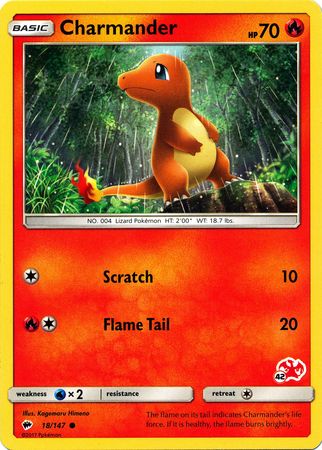 Charmander (18/147) (Charizard Stamp #42) [Battle Academy 2020] | Galaxy Games LLC