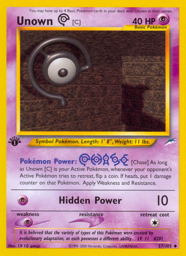 Unown [C] (57/105) [Neo Destiny 1st Edition] | Galaxy Games LLC