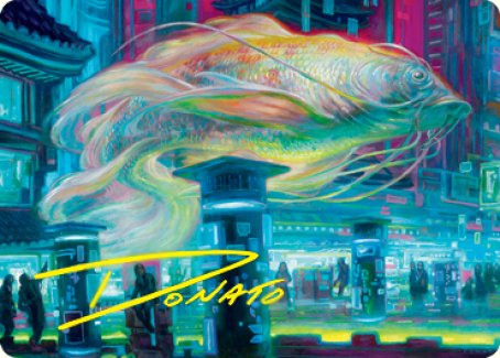 Skyswimmer Koi Art Card (Gold-Stamped Signature) [Kamigawa: Neon Dynasty Art Series] | Galaxy Games LLC