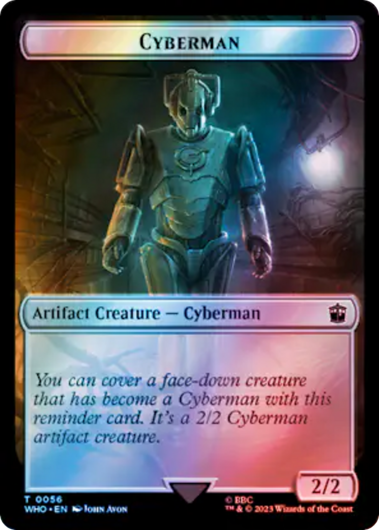 Human Rogue // Cyberman Double-Sided Token (Surge Foil) [Doctor Who Tokens] | Galaxy Games LLC