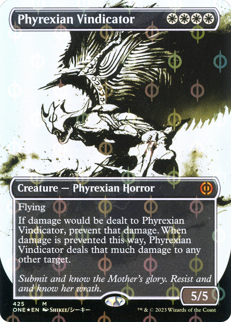 Phyrexian Vindicator (Borderless Ichor Step-and-Compleat Foil) [Phyrexia: All Will Be One] | Galaxy Games LLC
