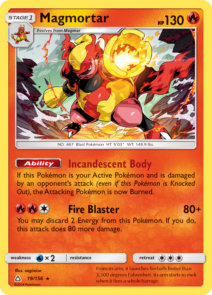 Magmortar (19/156) [Sun & Moon: Ultra Prism] | Galaxy Games LLC