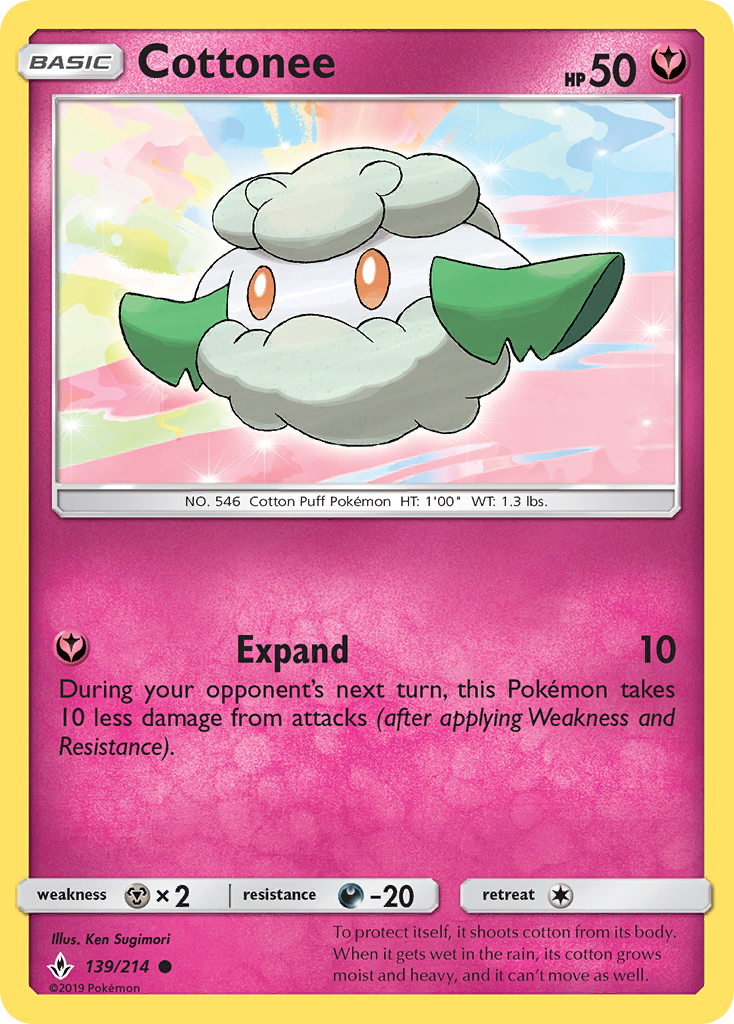 Cottonee (139/214) [Sun & Moon: Unbroken Bonds] | Galaxy Games LLC