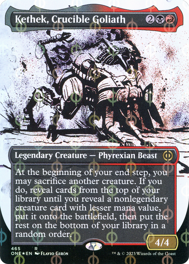 Kethek, Crucible Goliath (Borderless Ichor Step-and-Compleat Foil) [Phyrexia: All Will Be One] | Galaxy Games LLC