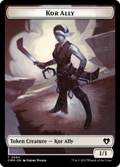 Dragon // Kor Ally Double-Sided Token [Commander Masters Tokens] | Galaxy Games LLC