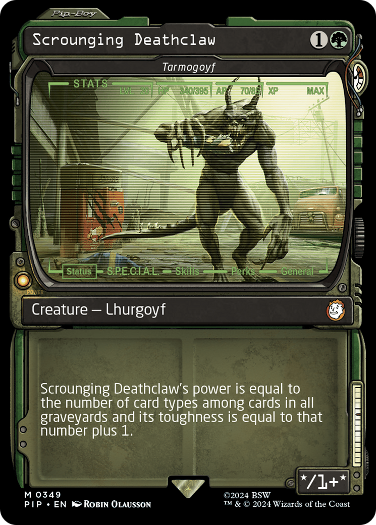 Scrounging Deathclaw - Tarmogoyf (Showcase) [Fallout] | Galaxy Games LLC