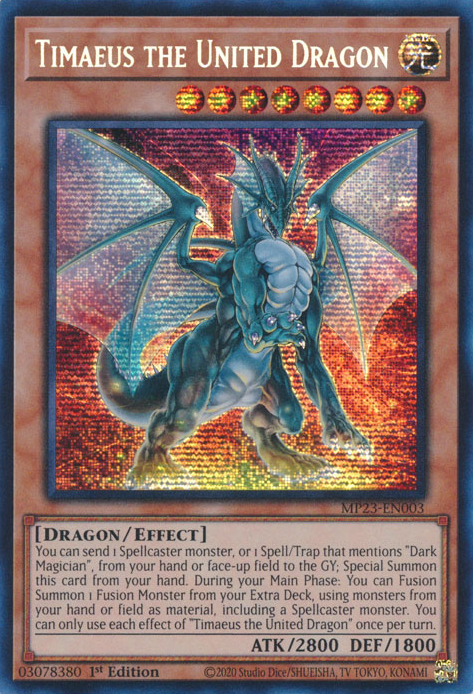 Timaeus the United Dragon [MP23-EN003] Prismatic Secret Rare | Galaxy Games LLC