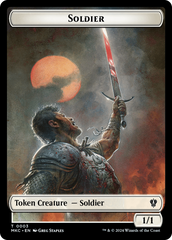 Human // Soldier Double-Sided Token [Murders at Karlov Manor Commander Tokens] | Galaxy Games LLC