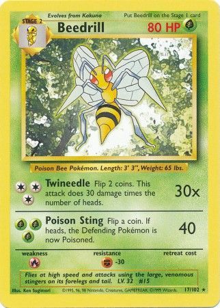 Beedrill (17/102) [Base Set Unlimited] | Galaxy Games LLC