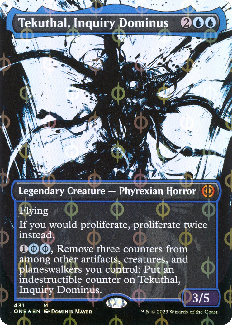 Tekuthal, Inquiry Dominus (Borderless Ichor Step-and-Compleat Foil) [Phyrexia: All Will Be One] | Galaxy Games LLC