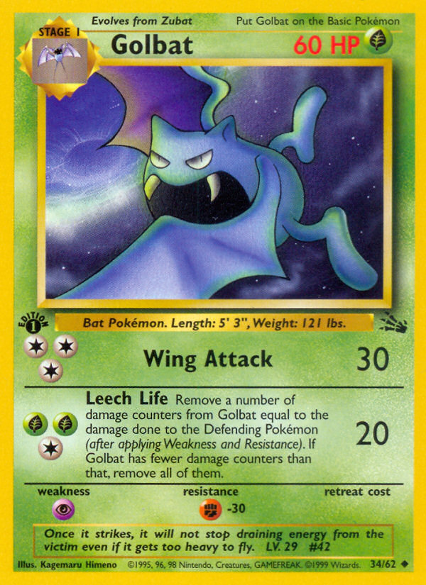 Golbat (34/62) [Fossil 1st Edition] | Galaxy Games LLC